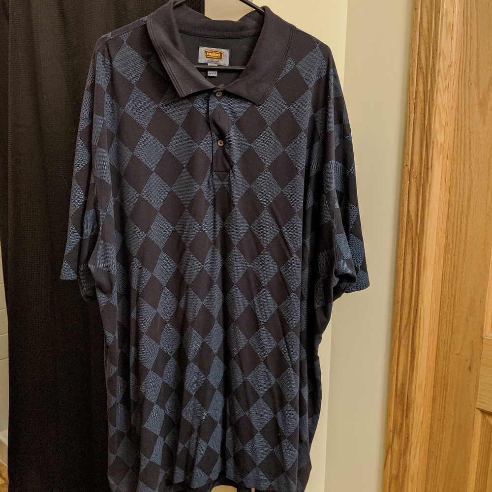 Men's 4XLT Blue Short Sleeve Polo Shirt